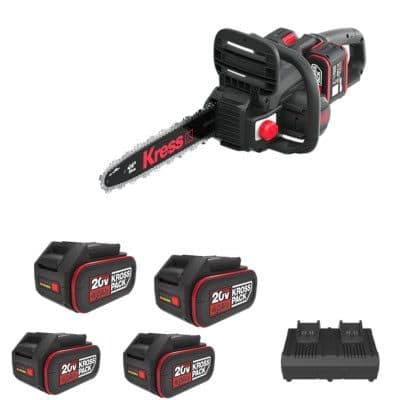 KRESS 40V 40cm Brushless Chainsaw KG347E.9 Bundle Kit (2 x 4Ah Batteries KAB04 & 4A Dual Charger KAC04) Inc 2x4Ah Batteries For Free - Image 1