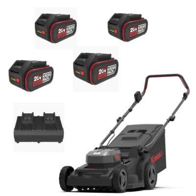 KRESS 20V 37cm Push Lawnmower KG745E.9 Bundle Kit (2 x 4Ah Batteries & 4A Dual Charger KAC04) - Image 1