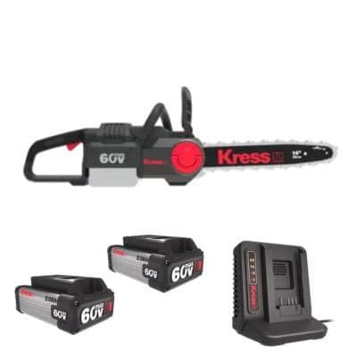 KRESS 60V 35cm Brushless Chainsaw KG367E.9 Bundle Kit (2 Ah Battery & 3A Charger) inc 1 x 2Ah Battery For Free. - Image 1